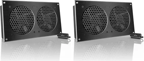 Vista 21 de AC Infinity AIRPLATE T3, sistema de ventilador de refrigeración silencioso de 6" con control de termostato, para gabinetes AV de cine en casa