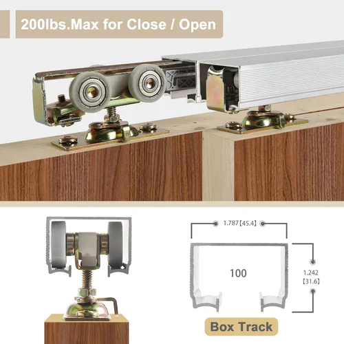 Vista 3 de Percha de cierre suave para puerta corrediza de bolsillo para Johnson Part #1060, kit de repuesto, ruedas de rodamiento de bolas de nailon de 1