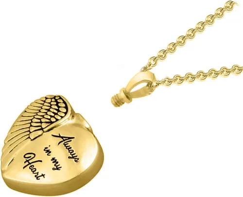 Vista 5 de Collar de urna de corazón de oro macizo para cenizas, collar de urna de cremación personalizada de oro real de 10 quilates, 14 quilates y 18