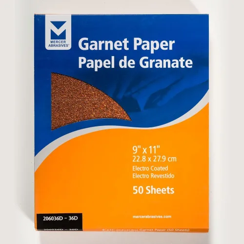 Vista 3 de Mercer Industries 206036D - Hojas de papel granate de 9 x 11, grano 36D (paquete de 50)