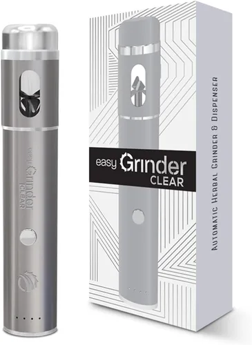 Vista 3 de Easy Grinder - Molinillo de café eléctrico de plata de cristal transparente para hierbas, hojas de acero inoxidable