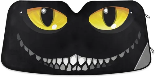 Vista 29 de Parasol plegable para parabrisas de automóvil, diseño de murciélagos de Halloween, vintage, protección contra rayos UV, parasol para mantener tu