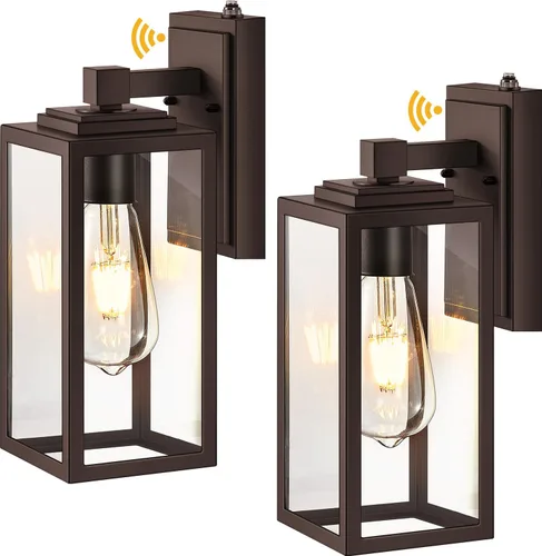 Vista 27 de VIANIS Lámpara de pared dorada para exteriores, sensor de anochecer a amanecer, apliques de montaje en pared exterior linternas luminaria para casa