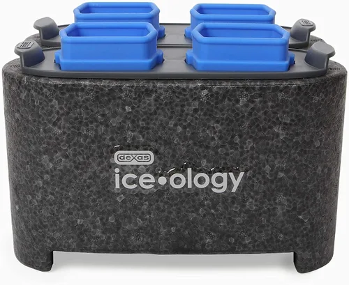 Vista 6 de Dexas ice•ology Molde de Hielo Transparente de Silicona para Hielo de Cóctel Artesanal, Bandeja de Cubos de 8