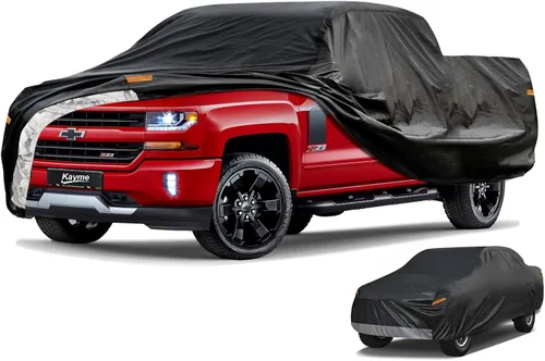 Vista 16 de Kayme - Cubierta impermeable resistente de 7 capas para camioneta, apta para todo clima, protección para exteriores contra lluvia y rayos UV, ajuste