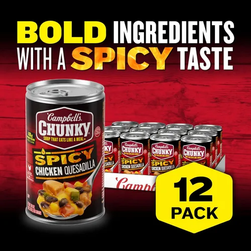 Vista 27 de Campbell's Chunky - Sopa de pollo al estilo tailandés con arroz y verduras, 18.6 onzas, paquete de 12