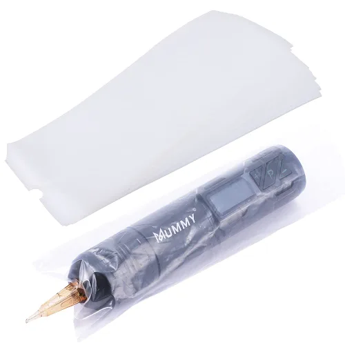 Mummy 300 Uds. Fundas para máquina de bolígrafo de tatuaje, cartucho desechable, fundas para máquina de bolígrafo giratorio, bolsa para suministros
