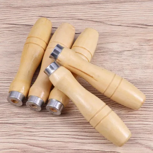 Vista 2 de DOITOOL Mango de madera para herramienta de corte de archivos, agujero interior medio para archivos, diseño ergonómico duradero para manualidades