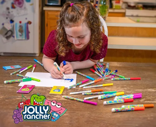 Vista 4 de Hershey Jolly Rancher - Bolígrafo perfumado de arcoíris, retráctil, multicolor, perfumado, 1 unidad, 10 aromas para niños de 3, 4, 5, 6, 7 años