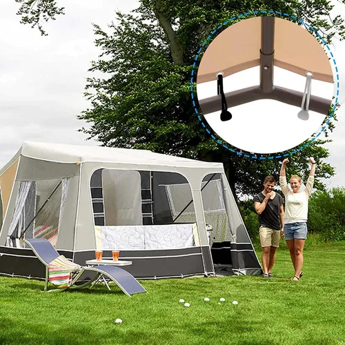 Vista 3 de HLOGREE Paquete de 60 cuerdas elásticas con bolas, 9 pulgadas, color negro y blanco de 6 pulgadas, cuerda de amarre resistente para tiendas