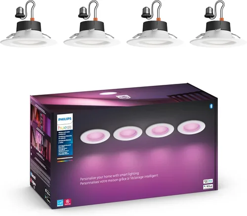 Vista 2 de Philips Hue Downlights LED inteligentes de ambiente blanco y color (paquete de 4) Downlight LED inteligente blanco y color ambiental (1 unidad)