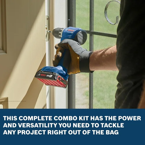 Vista 3 de BOSCH Kit combinado de herramientas eléctricas GXL18V-27B22 - Taladro inalámbrico compacto sin escobillas de 18 V de 1/2 pulgada y destornillador