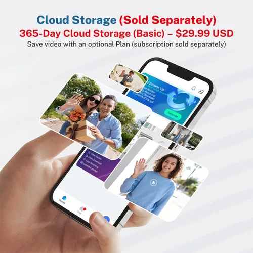 Vista 9 de Hubposh Timbre de puerta inalámbrico con receptor interior, alimentado por batería, IA humano y detección de movimiento, conversación de 2 vías