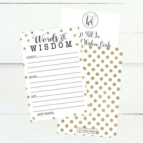 Vista 4 de Hadley Designs 50 tarjetas de consejos de palabras de sabiduría con puntos dorados, tarjetas de consejos de graduación, tarjetas de consejos
