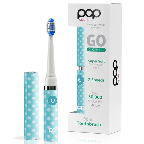 Vista 22 de Cepillo de dientes eléctrico Pop Sonic (negro) - Cepillos de dientes de viaje con batería AAA Cepillos de dientes eléctricos para niños con 2