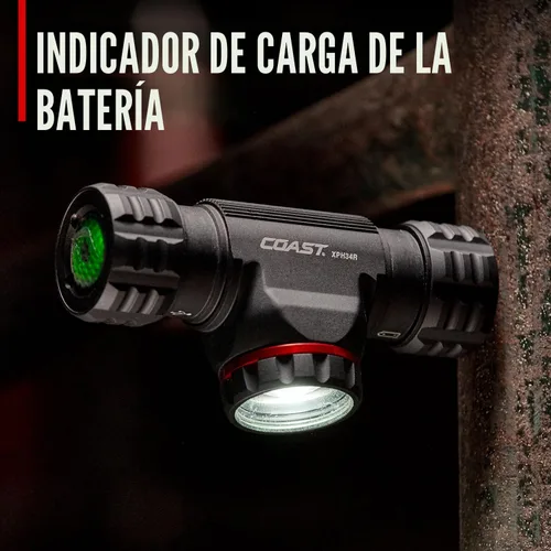 Vista 10 de Coast® XPH34R 2075 lúmenes USB-C recargable de doble potencia con linterna frontal LED PURE Beam® Twist Focus™ y base magnética