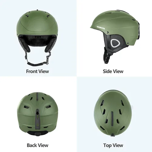 Vista 6 de VANRORA Casco de esquí, casco de snowboard para hombres y mujeres, ventilación con control de clima, ajuste de esfera, compatible con gafas, forro