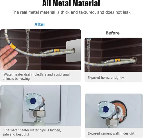 Vista 4 de Cubierta cuadrada para brida de ducha, 3.5 pulgadas, brida universal moderna para brazo de ducha, placa de cubierta de repuesto de gran