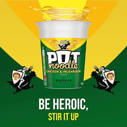 Vista 4 de Pot Noodle Pollo y Champiñones 3.17 oz (Paquete de 12)