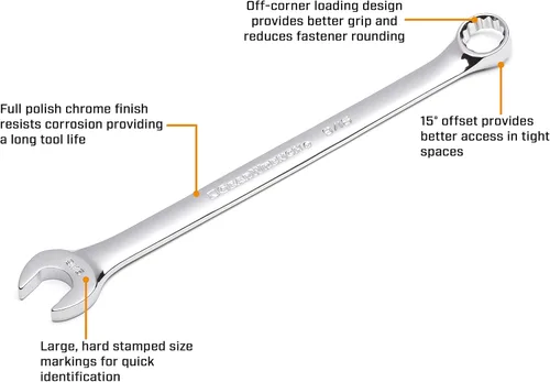 Vista 2 de GEARWRENCH Llave combinada de patrón largo de 12 puntos, 1.063 in - 81743