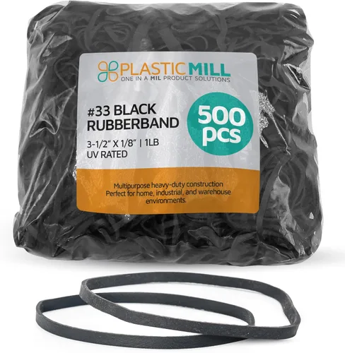 Vista 23 de Gomas de goma PlasticMill - Tamaño #33 - Gomas de color argyle púrpura - 1LB/500