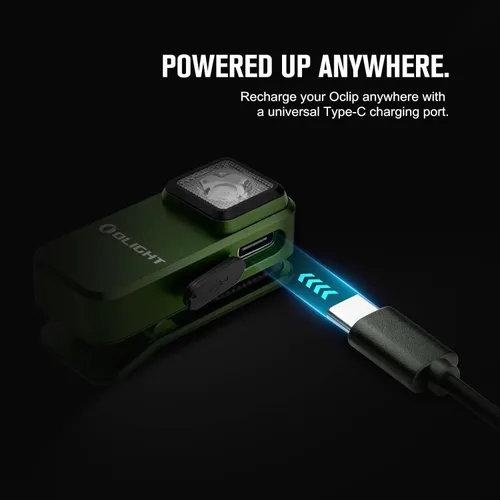 Vista 5 de OLIGHT Oclip linterna recargable EDC de 300 lúmenes con fuentes duales, luz de bolsillo compacta con clip, conveniente carga USB C, luces magnéticas