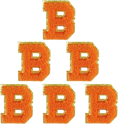 Vista 105 de 6 piezas de parches de letras de chenilla autoadhesivas, parches de letras preppy de 2 pulgadas para bolsos, ropa y sombreros, grandes pegatinas