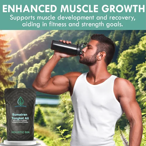 Vista 5 de Holistic Bin Extracto de polvo de Tongkat Ali – Longjack premium cosechado en los bosques de Sumatra – A base de hierbas – Sin rellenos ni