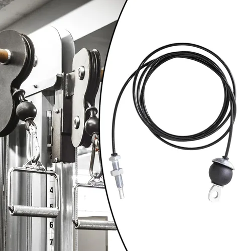 Vista 4 de Gym Replacement Cable 6mm (1/4 inch) Steel Wire Rope for Pulley System, Strength Training Cord Fitness Equipment Attachment