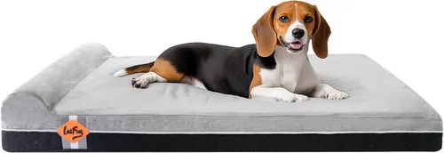 Vista 23 de Laifug Cama ortopédica de espuma viscoelástica para perros con forro duradero a prueba de agua y funda extraíble lavable (grande