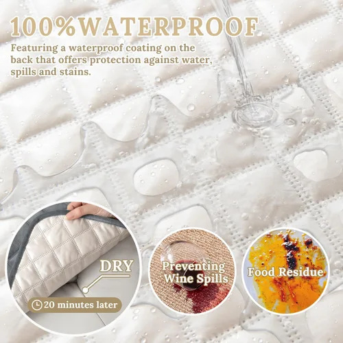 Vista 2 de HDCAXKJ Funda impermeable para sofá modular esquinero, de terciopelo en forma de L, para mascotas y perros, suave, resistente, en forma de U, juego