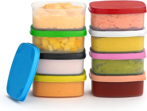 Vista 34 de Recipientes para condimentos con tapas, paquete de 8 unidades, 1.3 onzas. Recipiente para aderezo para ensalada para llevar, pequeños recipientes