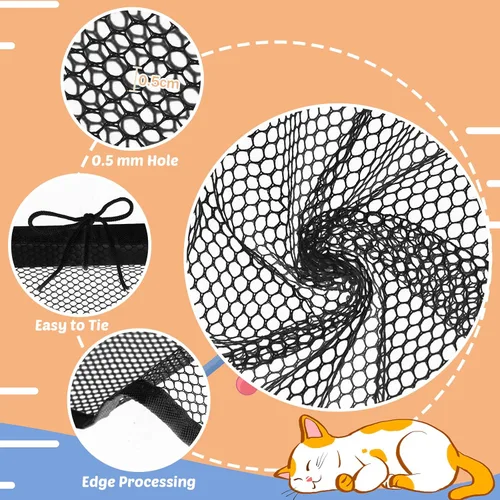 Vista 3 de Shappy Red de balcón para mascotas de 16.5 x 2.5 pies, anticaídas, para gatos y perros, malla para balcón, malla de protección de pantalla