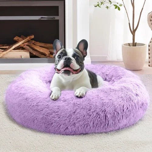 Vista 30 de JOLLYVOGUE Cama Calmante para Perros Pequeños - Cama para Perros Pequeños Lavable en Forma de Dona de 23 Pulgadas para Gatitos y Cachorros, Camas