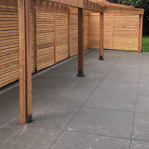 Vista 9 de Base de poste de 4 x 4, 3 piezas, tamaño interior de 3.6 x 3.6 pulgadas, soportes de poste de metal resistente con recubrimiento en polvo negro