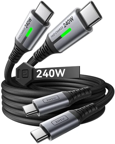 Vista 8 de INIU Cable USB C a USB C, cable de carga rápida de 240 W, cable de carga tipo C trenzado, cable de carga de teléfono USBC para iPhone 17, 16 Pro