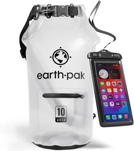 Vista 27 de Earth Pak Bolsa seca impermeable con bolsillo con cremallera, mochila impermeable para mantener el equipo seco