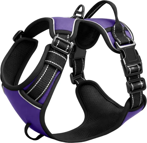 Vista 61 de Arnés para perro sin tirones, chaleco reflectante ajustable y acolchado para mascotas con asa de fácil control, fácil de llevar con nudo elegante