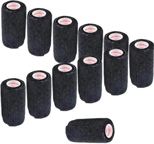 Vista 31 de Cinta adhesiva para veterinarios (negro) (paquete de 2) (3 pulgadas x 15 pies), autoadhesiva, adherente, cohesiva, flexible, autoadhesiva, rollo
