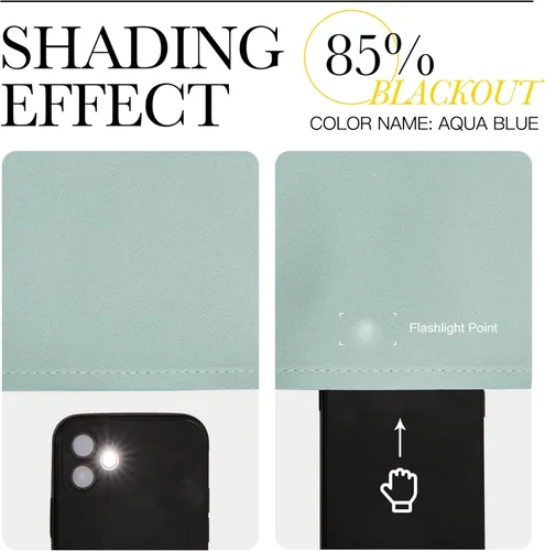 Vista 4 de NICETOWN Cortinas opacas para ventanas de caravana, azul aguamarina, 29 x 20 pulgadas, 2 paneles, paneles de cortina de oscurecimiento
