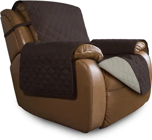 Vista 1080 de Easy-Going - Funda reversible para sofá reclinable, resistente al agua, protector de muebles con correas elásticas, para mascotas y niños