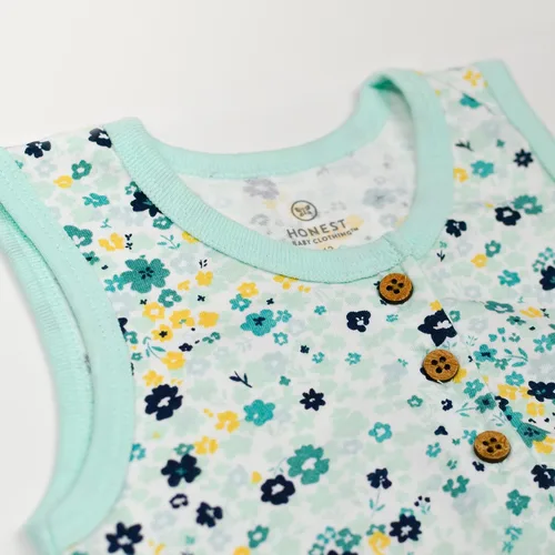 Vista 3 de HonestBaby Conjunto de 2 mamelucos de algodón orgánico para bebés y niñas