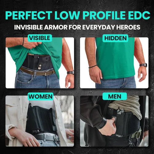 Vista 4 de Funda galardonada con banda de vientre para ocultación profunda. Retención magnética para el 99% de las pistolas. Durabilidad y cierre de grado