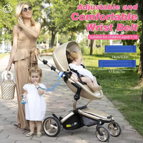 Vista 5 de Zooawa Correa para niños pequeños, arnés antipérdida de muñeca con bloqueo magnético, correa reflectante de seguridad para caminar para niños