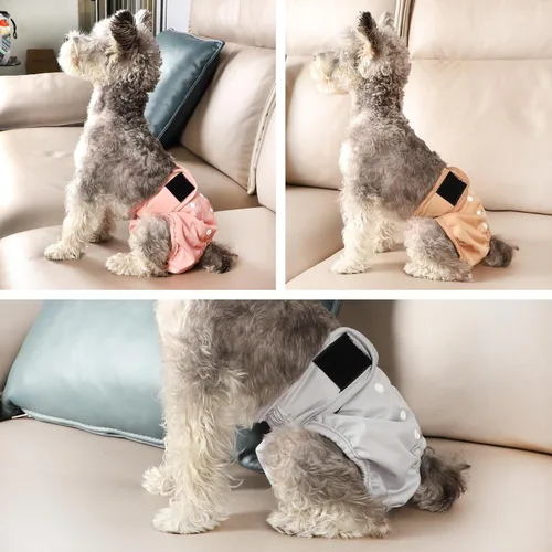 Vista 6 de wegreeco Pañales lavables para perras, pañales reutilizables altamente absorbentes para perras en celo para el ciclo de calor, paquete de 3