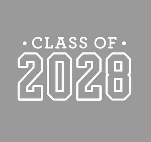 Vista 28 de Class of 2028 Iron On Decal, Senior Class Shirt Patch, Heat Transfer, HTV Graphic Tshirt Sticker, DIY Crafts, Pick Size Color, Iron-On Almost Black