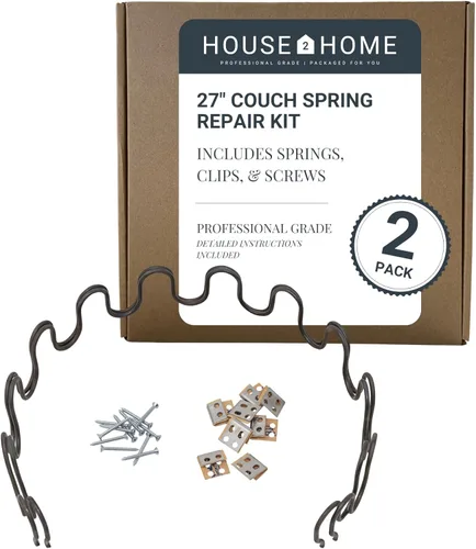 House2Home Repuesto de resorte para tapicería de sofá de 27 pulgadas, kit de reparación de 2 paquetes para muebles, silla, sofá, incluye clips,