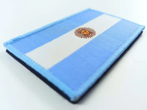 Vista 4 de QQSD Parche de bandera argentina Argentina - Cierre de velcro, paquete de 2