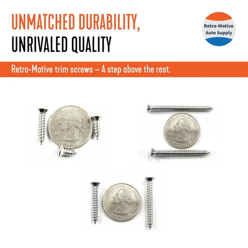 Vista 6 de Retro-Motive Tornillos cromados Phillips #8 de cabeza ovalada – Tornillo cromado de calidad – Paquete variado de 175 tornillos de acabado liso 25