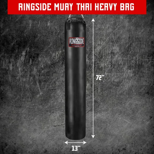Vista 2 de Ringside Saco pesado de 100 libras para Muay Thai, bolsa de boxeo robusta Powerhide para entrenamiento y ejercicio de boxeo, MMA, Muay Thai